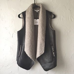 NWT! BB Dakota Bender Faux Suede & Shearling Vest